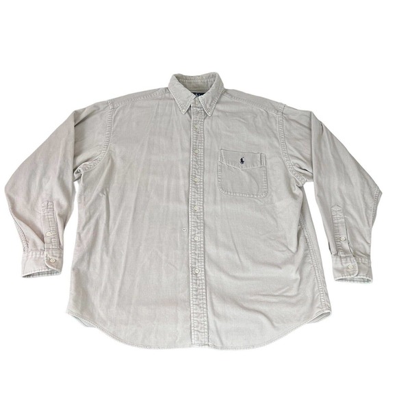 Ralph Lauren Other - Vintage Ralph Lauren "Big Shirt" Adult Medium Beige Corduroy Button Up USA Mens